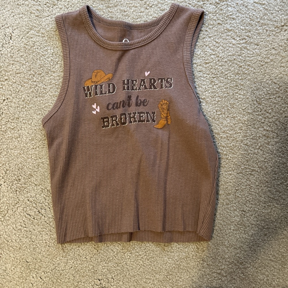 Wild Hearts Brown Crop Top
